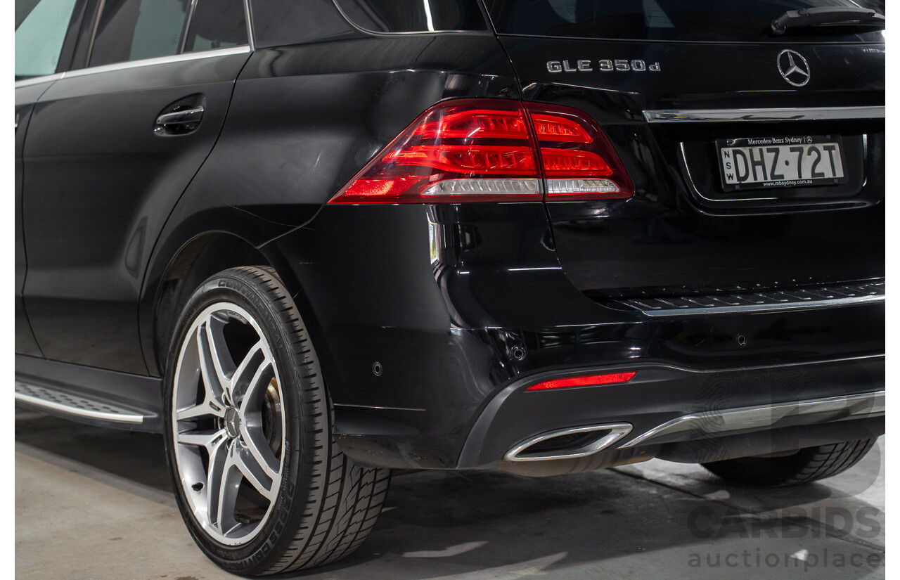 08/2016 Mercedes-Benz GLE 350d 4MATIC (AWD) 166 MY17 4D Wagon Obsidian Black Metallic Turbo Diesel V6 3.0L
