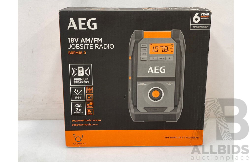 AEG 18V AM/FM Jobsite Radio - Brand New