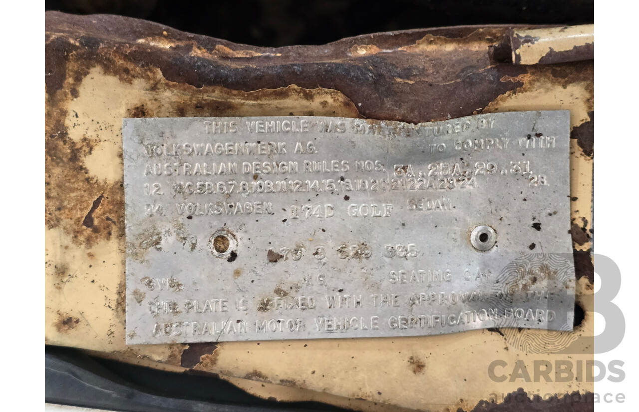 6/1979 Volkswagen Golf GLD Mk1 4d Hatchback Sunbrite Yellow Diesel 1.5L