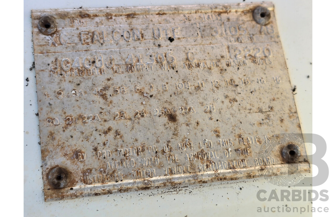 9/1978 Ford XC Falcon 2d Utility Sno White 3.3L