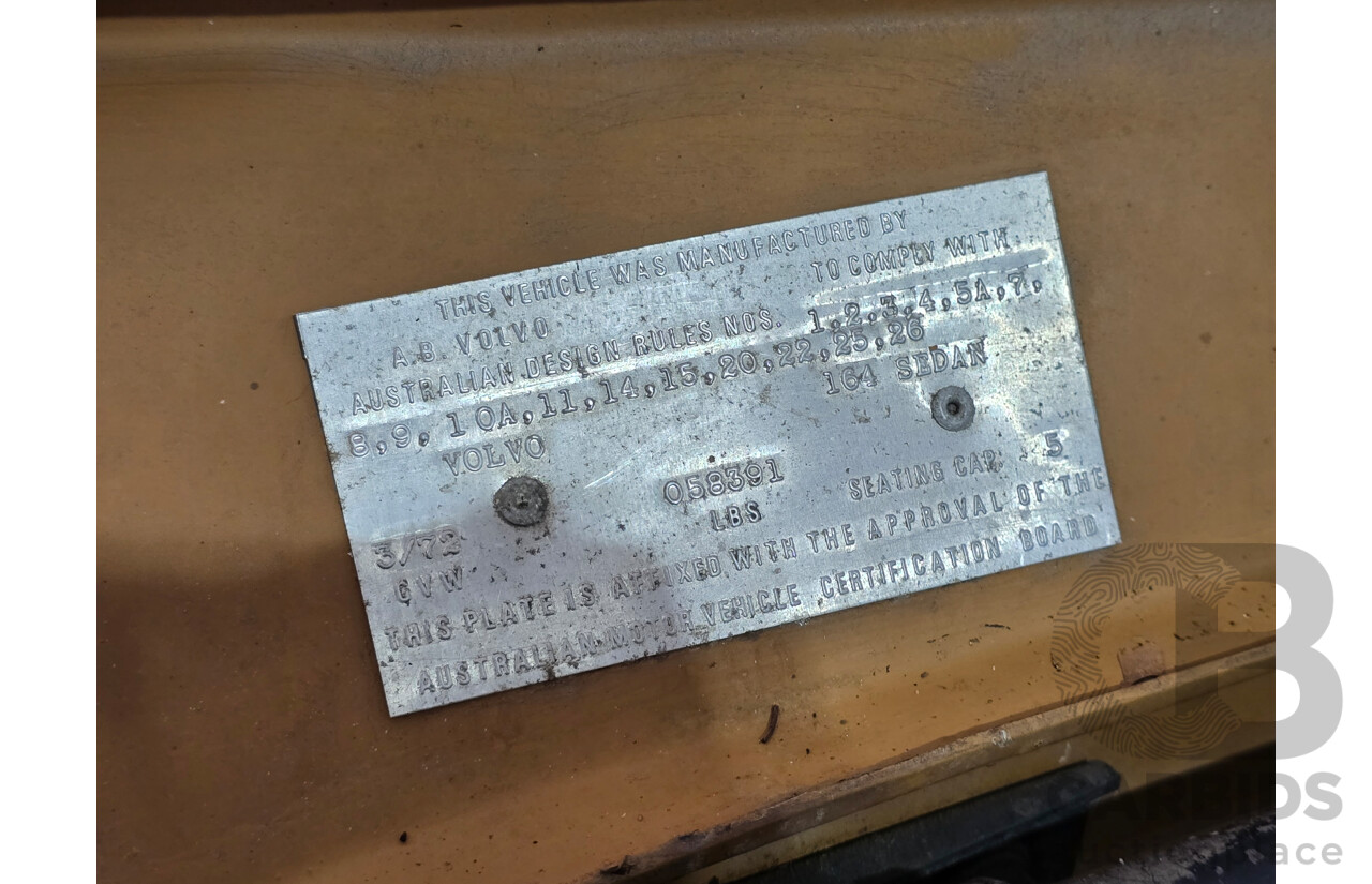 3/1972 Volvo 164 4d Sedan Orange 3.0L