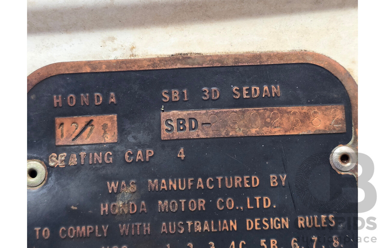 12/1974 Honda Civic SB1 1st Gen 2d Sedan White 1.2L