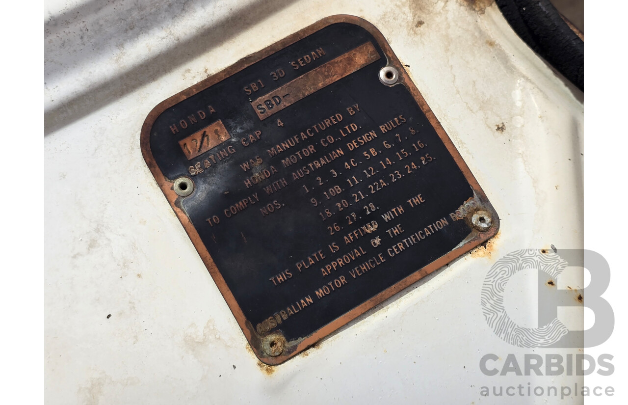 12/1974 Honda Civic SB1 1st Gen 2d Sedan White 1.2L