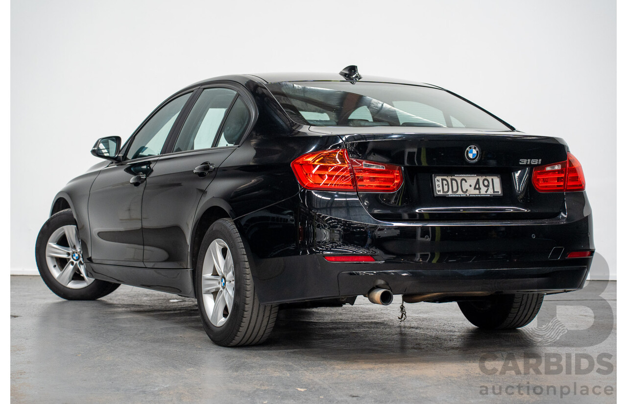8/2014 BMW 316i F30 MY14 4d Sedan Schwarz Black II Turbo 1.6L