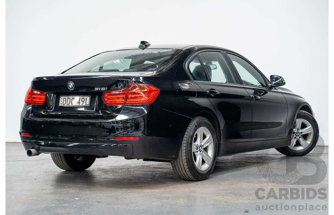 8/2014 BMW 316i F30 MY14 4d Sedan Schwarz Black II Turbo 1.6L