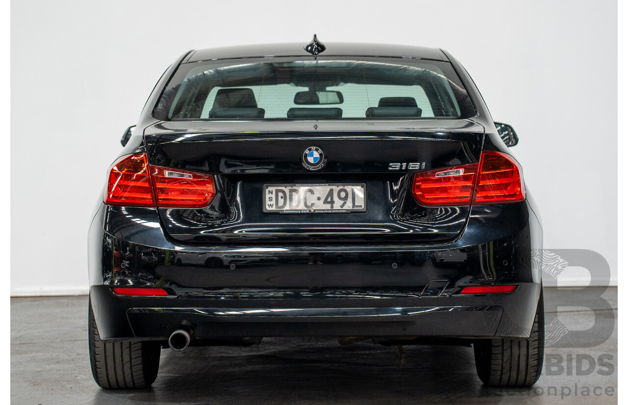 8/2014 BMW 316i F30 MY14 4d Sedan Schwarz Black II Turbo 1.6L