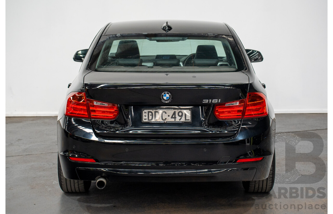 8/2014 BMW 316i F30 MY14 4d Sedan Schwarz Black II Turbo 1.6L