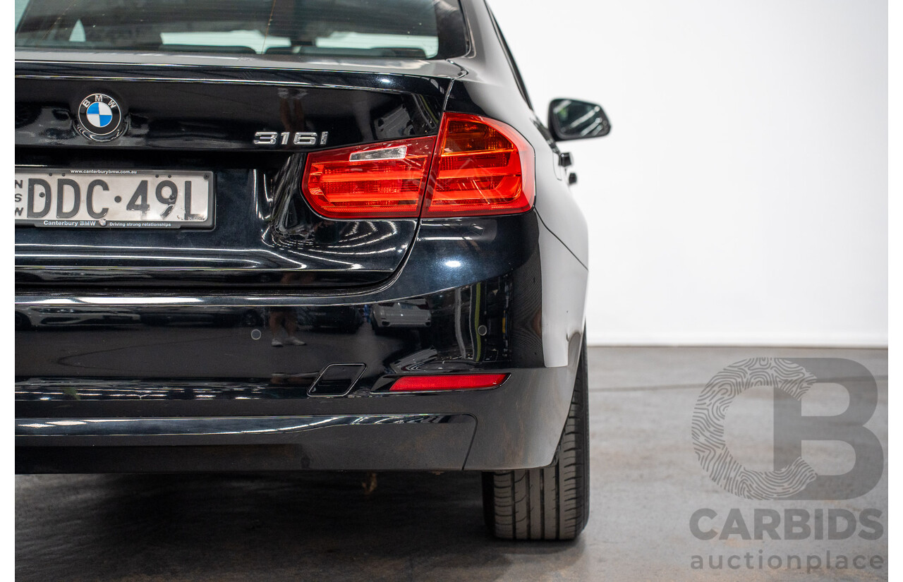 8/2014 BMW 316i F30 MY14 4d Sedan Schwarz Black II Turbo 1.6L
