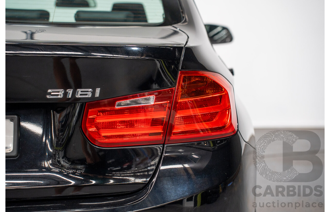 8/2014 BMW 316i F30 MY14 4d Sedan Schwarz Black II Turbo 1.6L