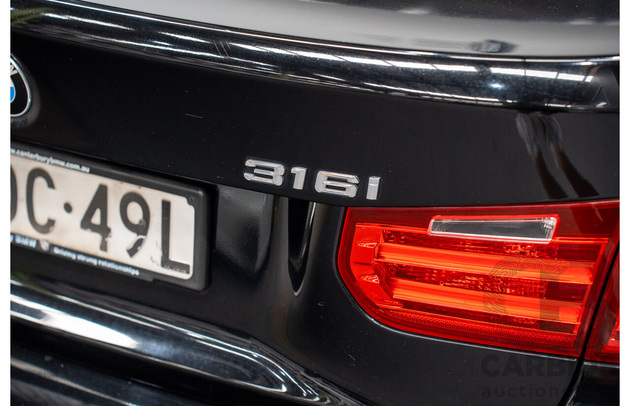 8/2014 BMW 316i F30 MY14 4d Sedan Schwarz Black II Turbo 1.6L