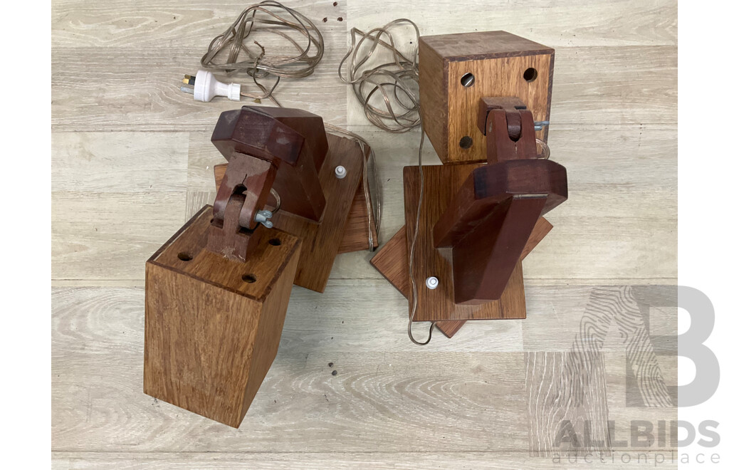 Wooden Lamps - Set of 2