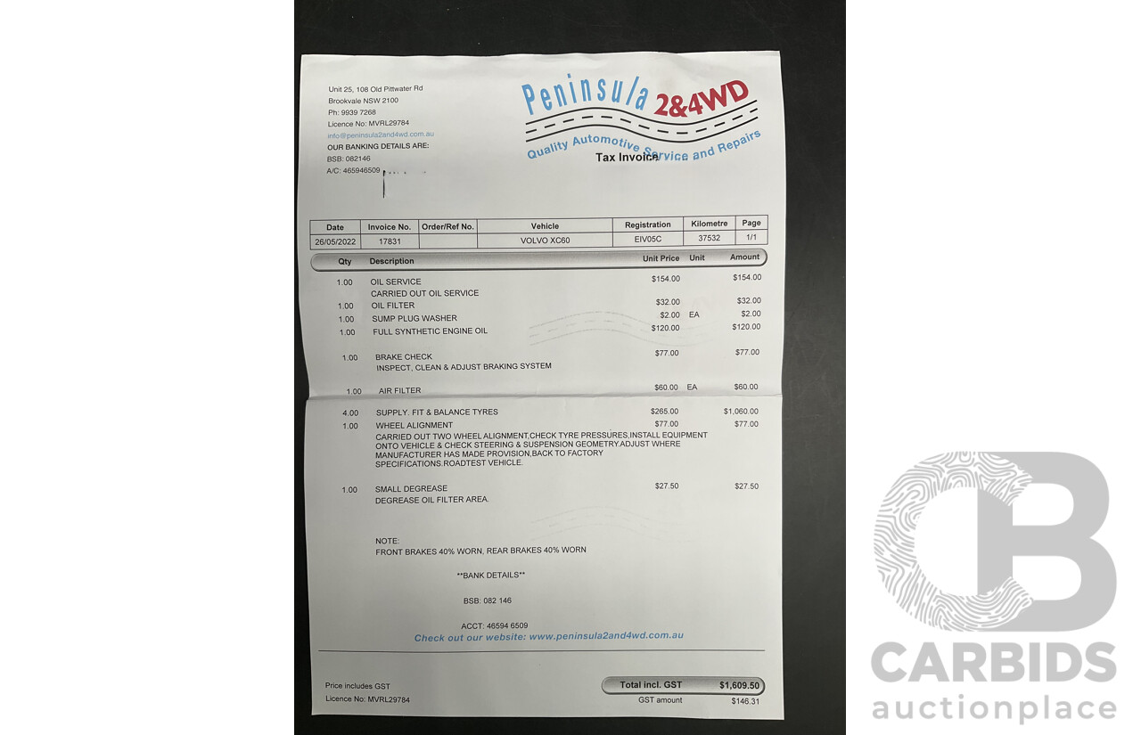 06/2020 Volvo XC60 T5 Inscription (AWD) 246 MY21 4D Wagon Onyx Black Turbo 2.0L