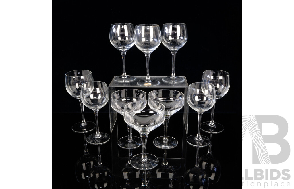 Collection Ten Mid Century Boda Design Stemware, Some with Original Labels