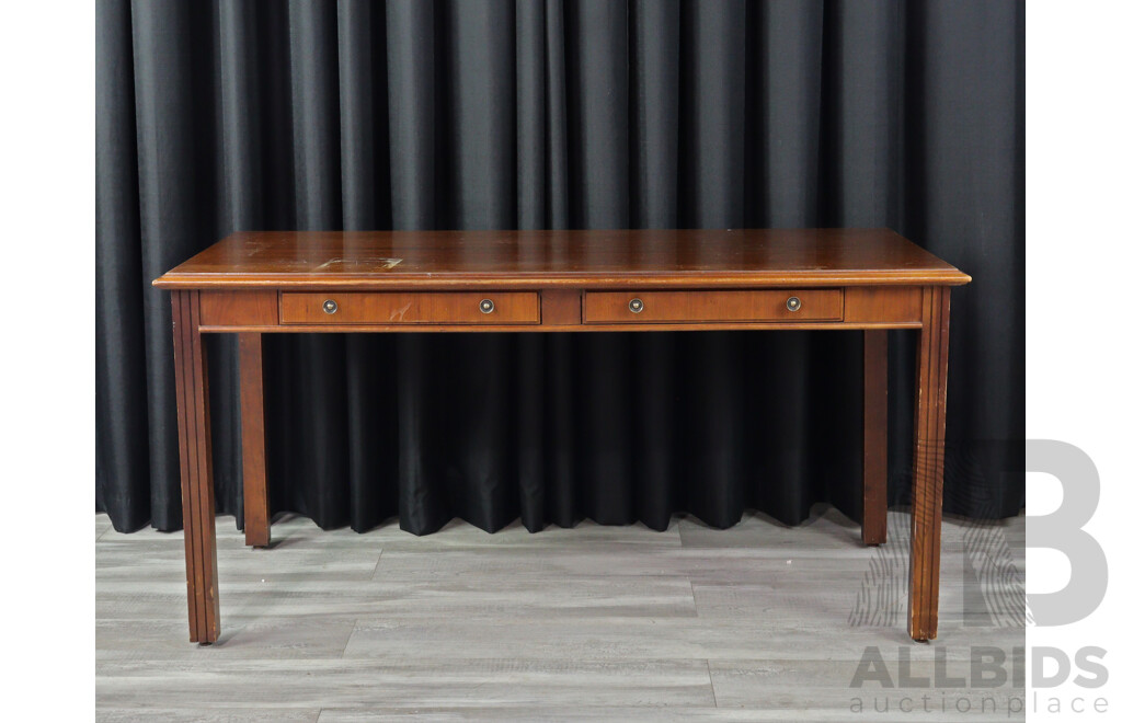 Two Draw Mahogany Study Desk