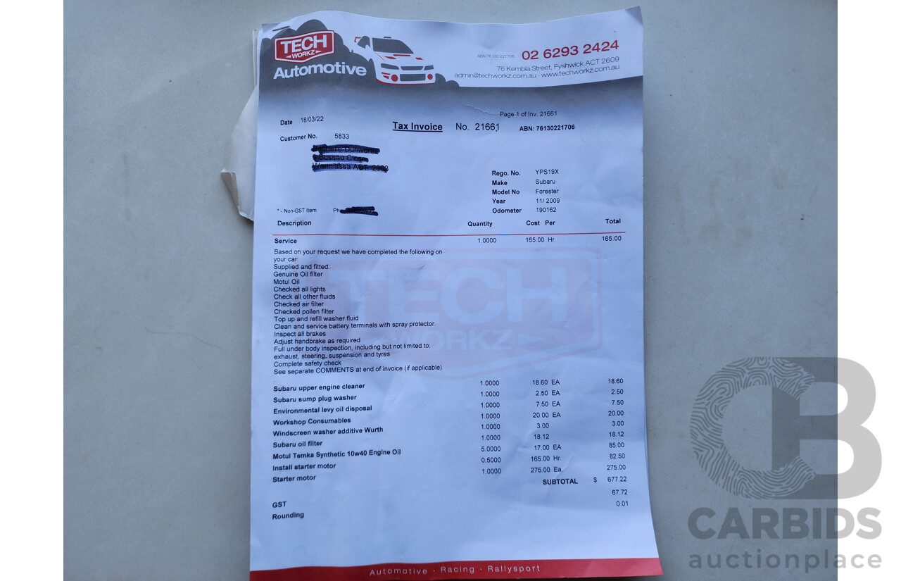 11/2009 Subaru Forester XS Premium MY09 4d Wagon Silver 2.5L