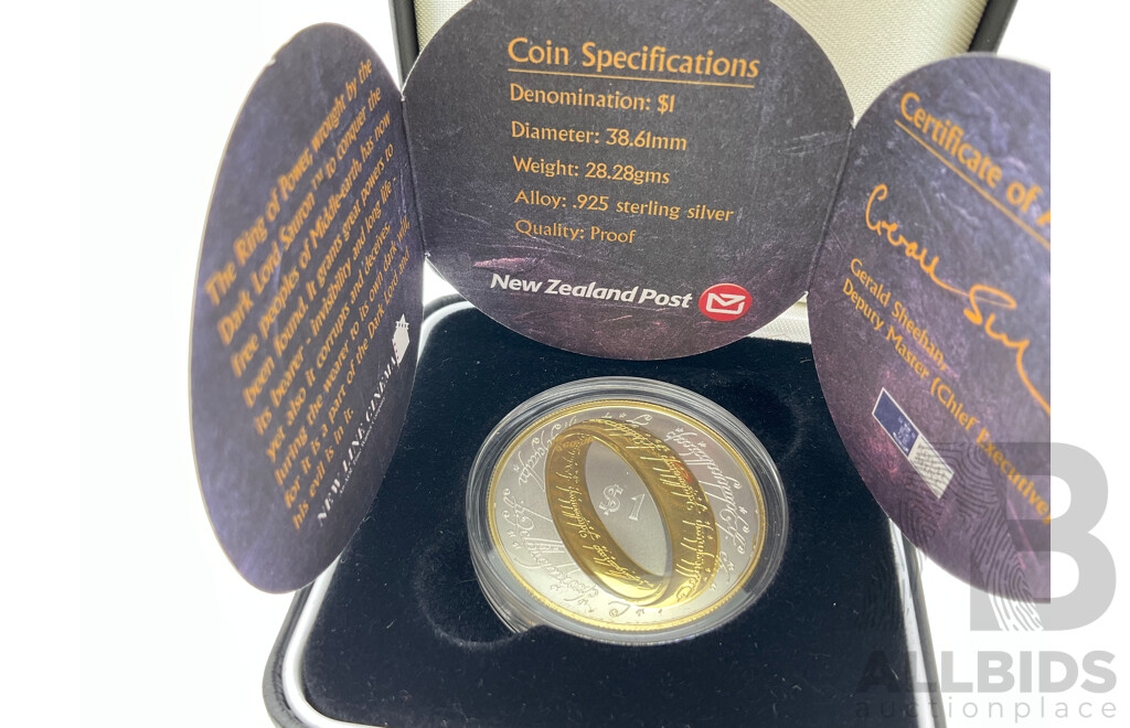 New Zealand 2003 Silver Proof One Dollar Coin, Lord of the Rings