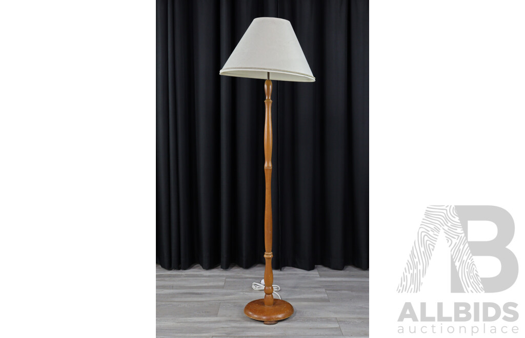 Turned Timber Floor Lamp