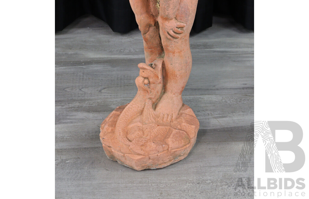 Terracotta Garden Statue of a Young Boy