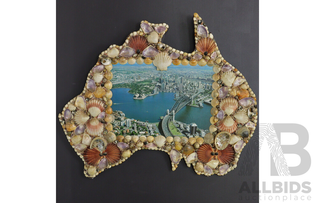 Retro Shell Encrusted Shape of Australia