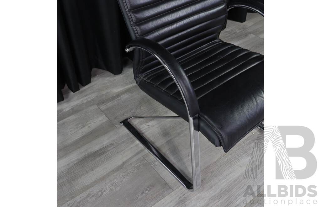 Pair of Chrome Based Reception Chairs
