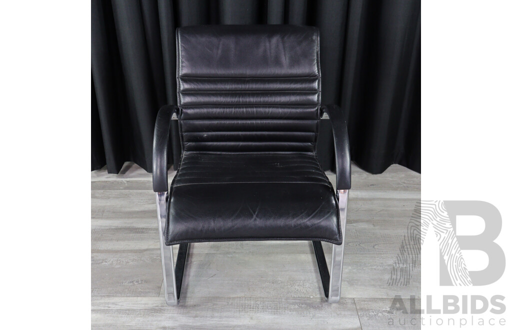 Pair of Chrome Based Reception Chairs