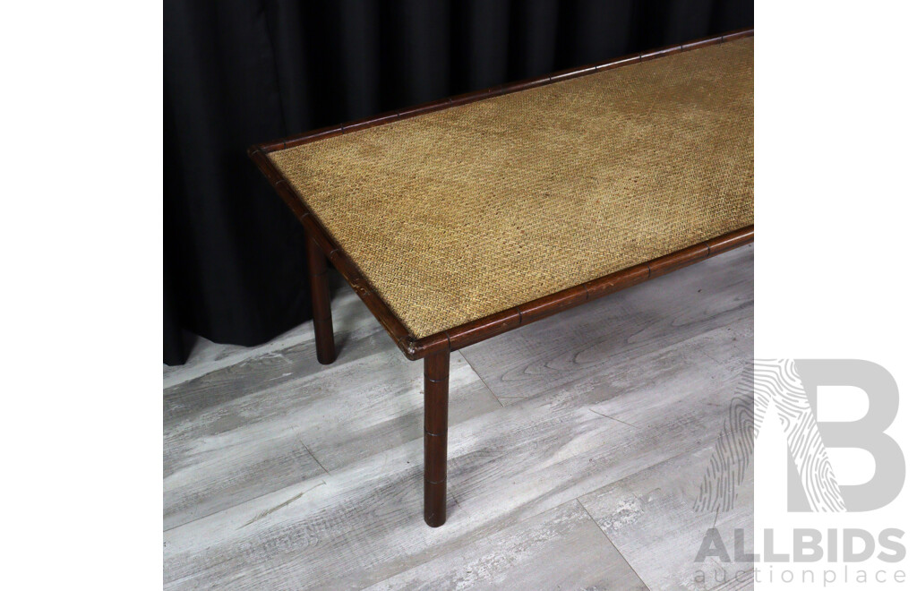 Vintage Faux Bamboo Coffee Table with Rattan Top