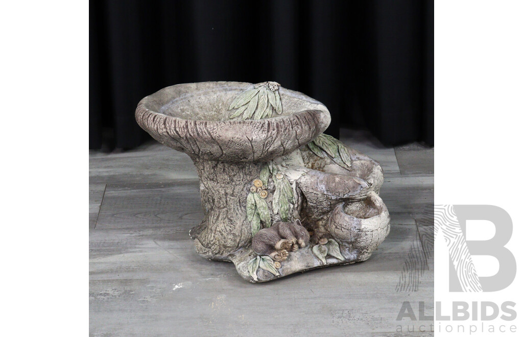 Concrete Birdbath with Wombat