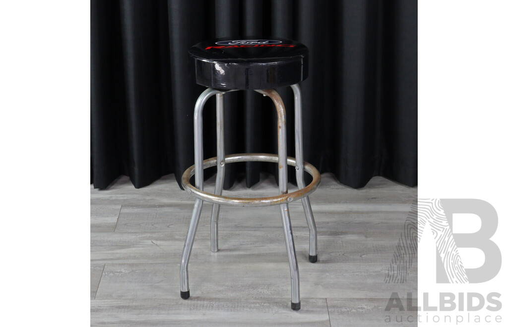 Chrome Based Bar Stool Marked Ford Racing