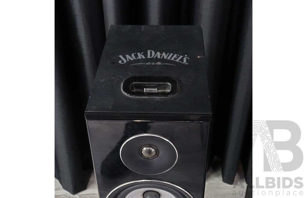 Pair of Floor Speakers Marked Jack Daniels