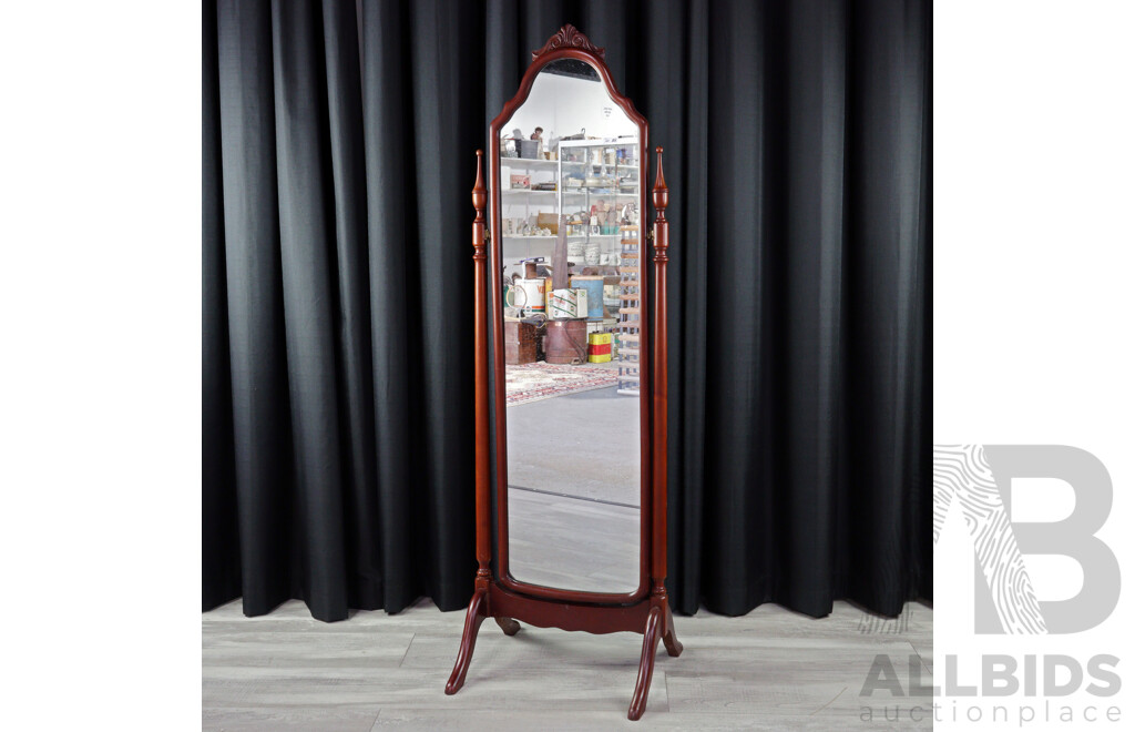 Queen Anne Style Cheval Mirror