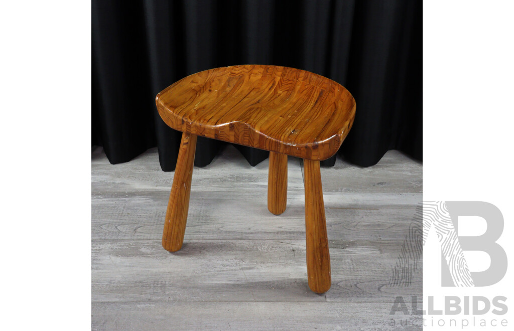 Timber Tri Leg Stool with Shaped Seat
