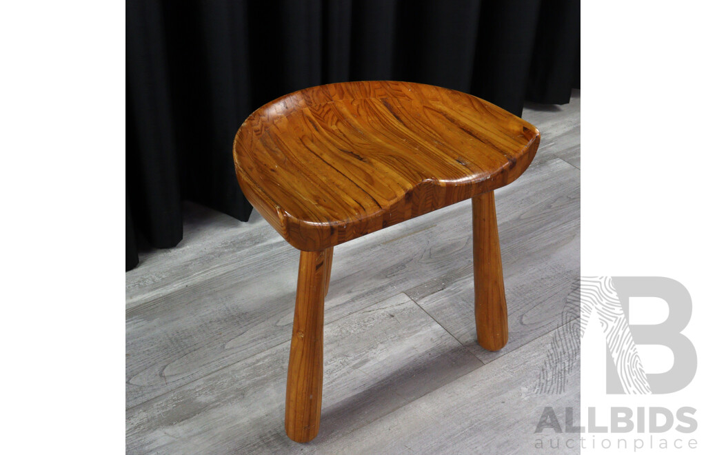 Timber Tri Leg Stool with Shaped Seat