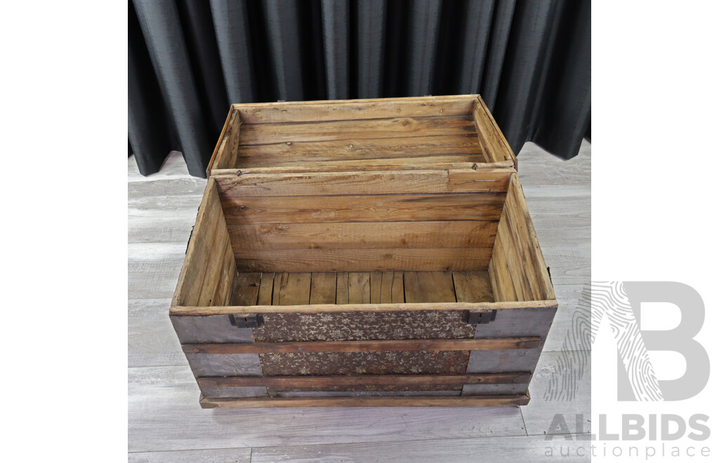 Vintage Dome Top Shipping Trunk