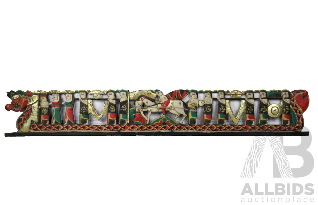 Pair of Carved Indonesian Story Boards