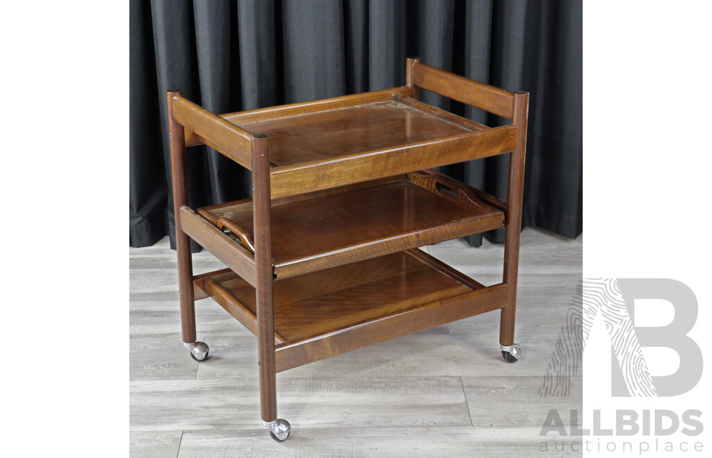 Timber Three Tier Drinks Trolley