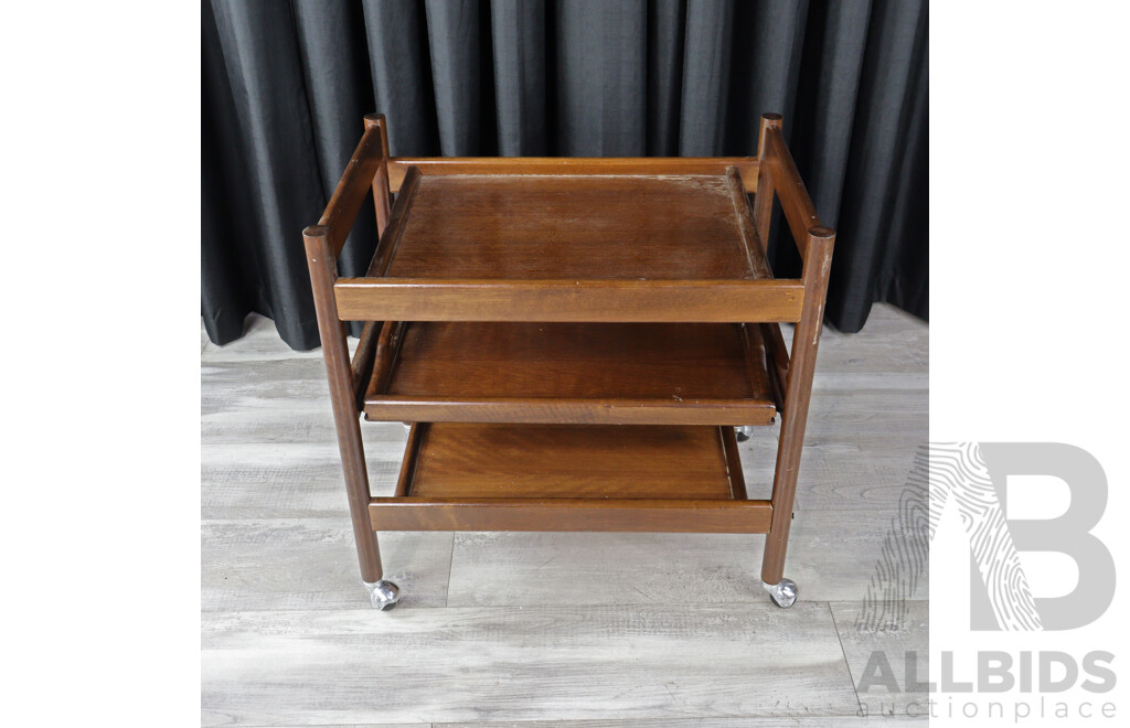 Timber Three Tier Drinks Trolley