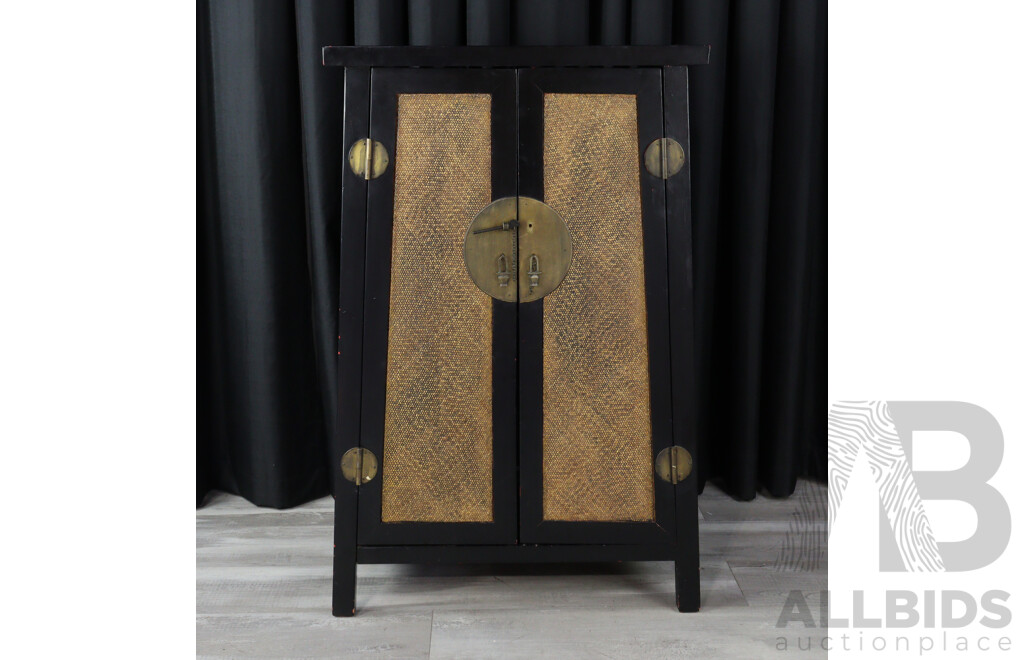 Vintage Two Door Chinese Oriental Cabinet