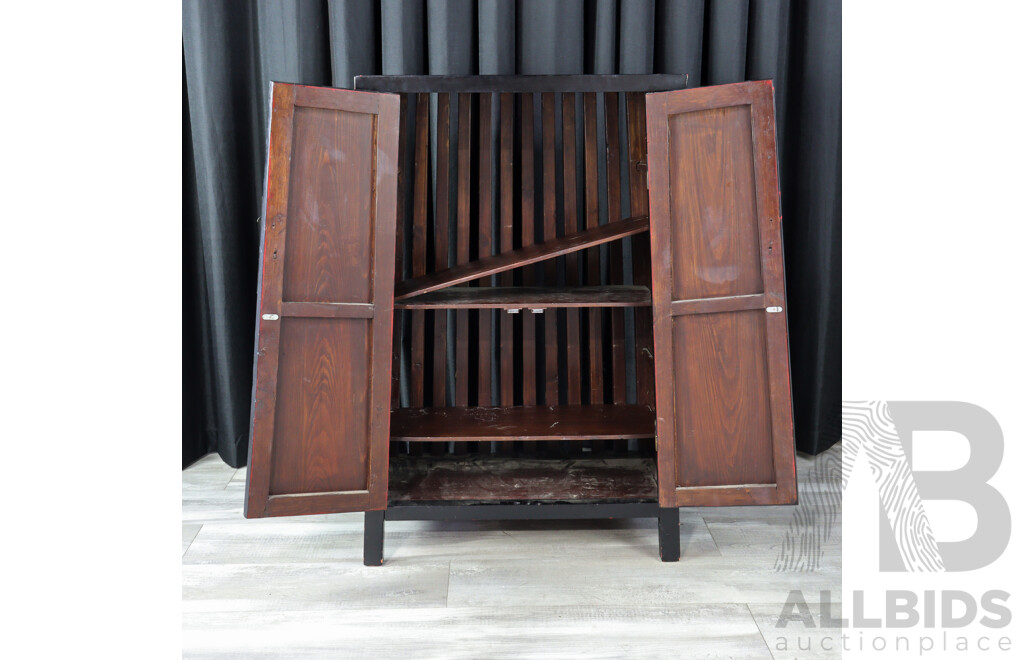 Vintage Two Door Chinese Oriental Cabinet