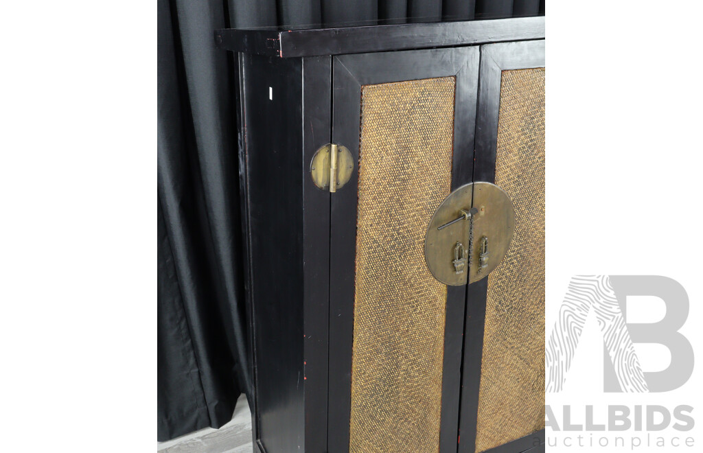 Vintage Two Door Chinese Oriental Cabinet