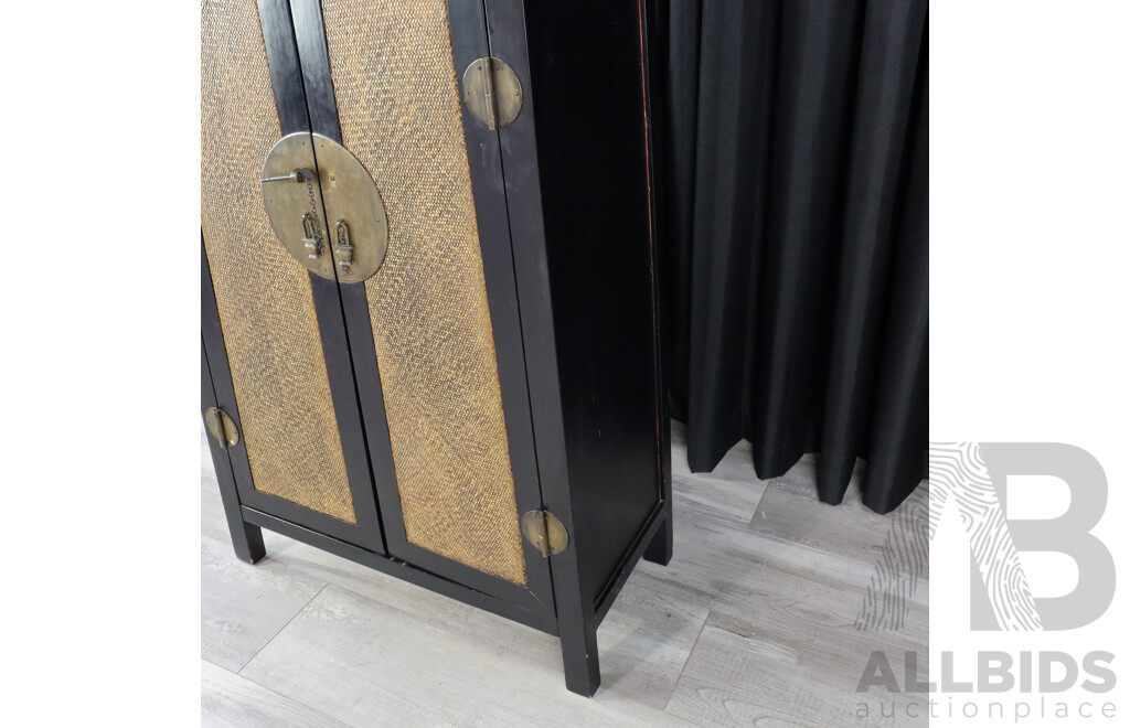 Vintage Two Door Chinese Oriental Cabinet