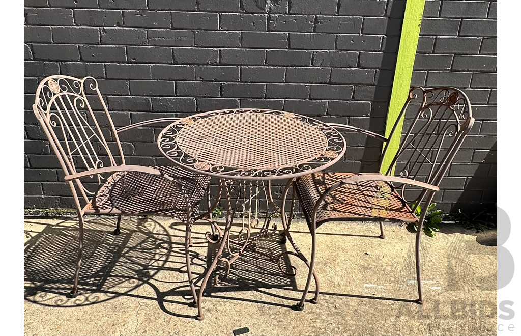 Three Piece Metal Outdoor Dining Suite