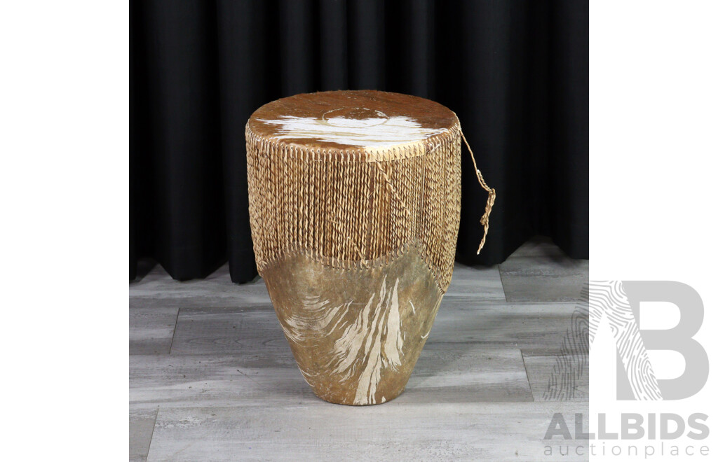 Jembe Style Hand Drum with Animal Pelt Skin