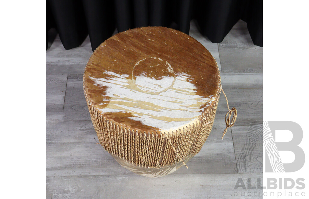 Jembe Style Hand Drum with Animal Pelt Skin