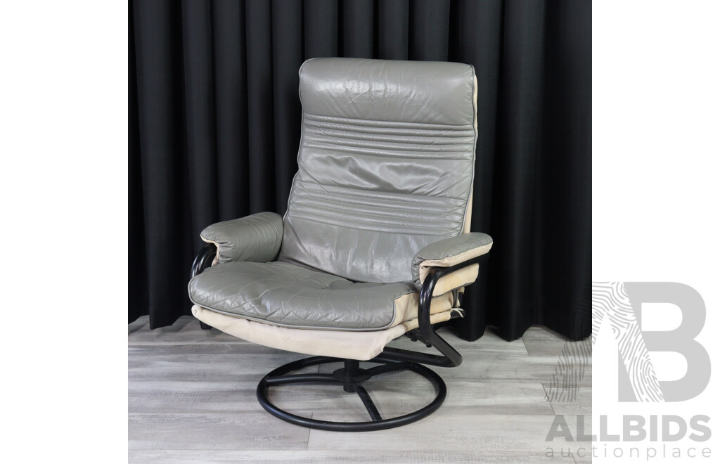Mid Century Reclining Swivel Arm Chair by Chairworks