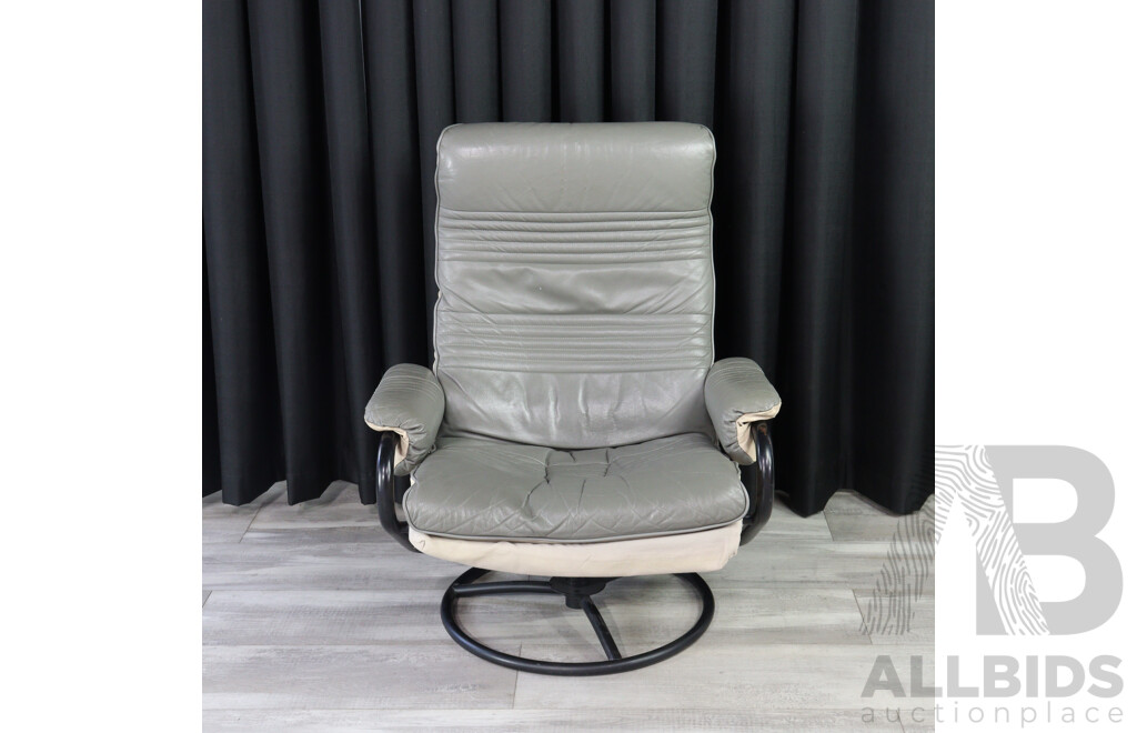 Mid Century Reclining Swivel Arm Chair by Chairworks