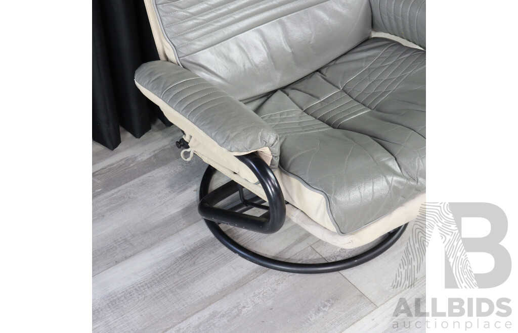 Mid Century Reclining Swivel Arm Chair by Chairworks