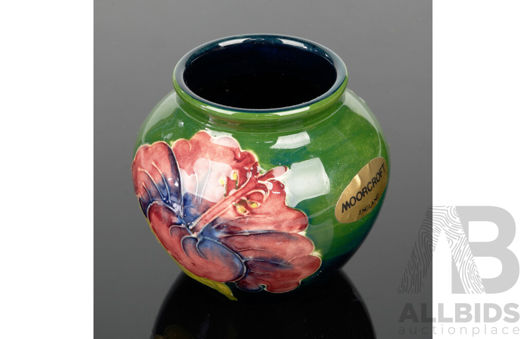 Vintage Walter Moorcroft Porcelain Hibiscus Vase