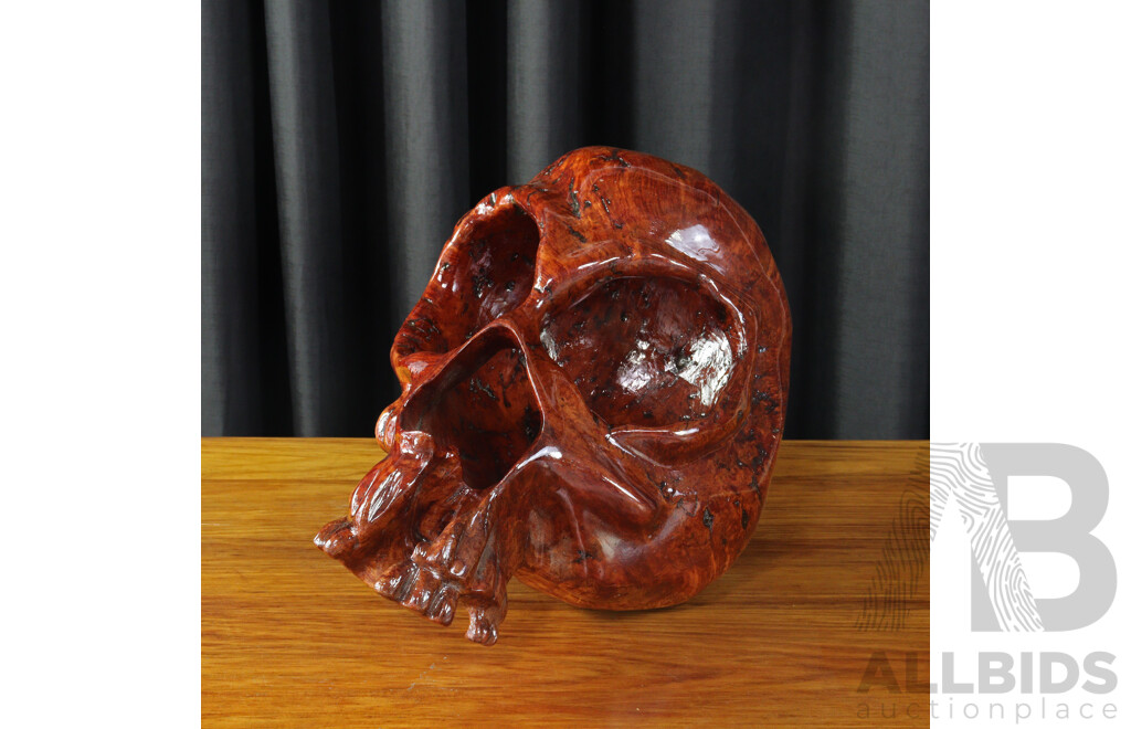 Hand Carved Burl in Skull Form