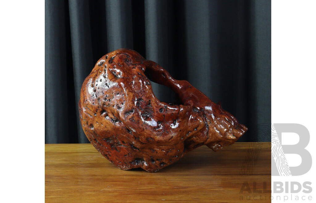Hand Carved Burl in Skull Form