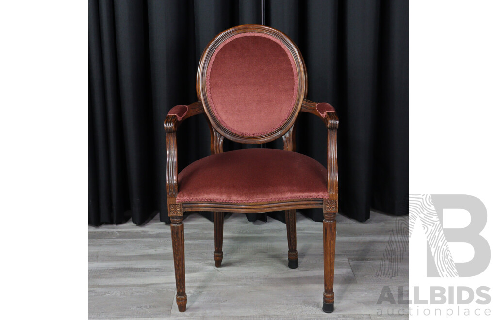 Medallion Back Mahogany Carver